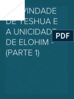 A Divindade de Yeshua e A Unicidade de Elohim - (Par 1)