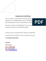 Experience Certificate:, Gyan Raksha Shiksa Samiti