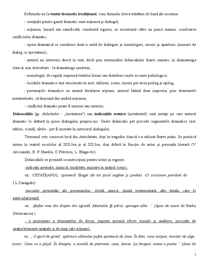 Textul Dramatic | PDF