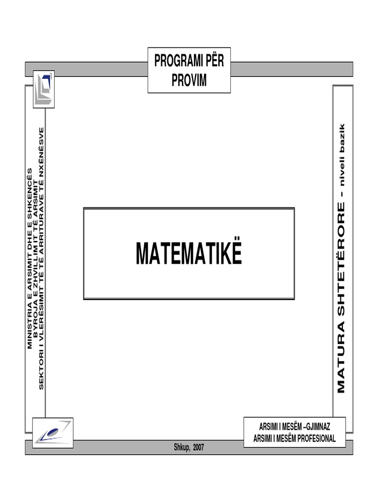 Matematika Osnovno Albanski 2007 PDF | PDF
