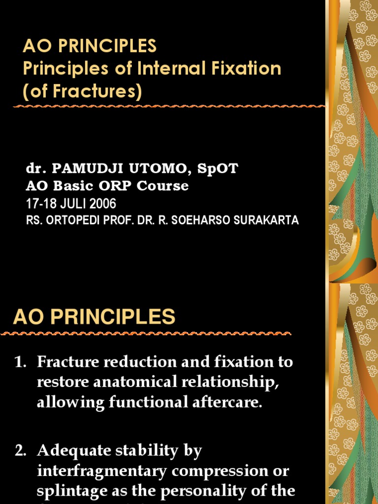 AO Principles of Fracture Management | PDF | Diseases And