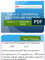 Lesson 6.1 - Properties of Square Roots