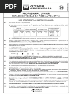 Cesgranrio 2008 Petrobras Profissional Junior Vendas Da Rede Automotiva Prova