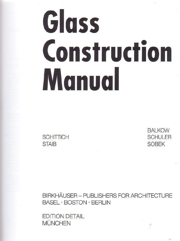 Edition Detail Glass Construction Manual