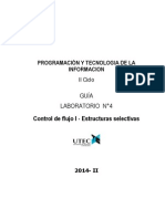 04 - Laboratorio Control de Flujo I - Estructuras Selectivas (2014-2)