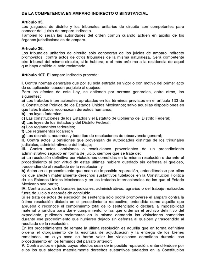Amparo Directo e Indirecto | PDF | Caso de ley | Demanda judicial
