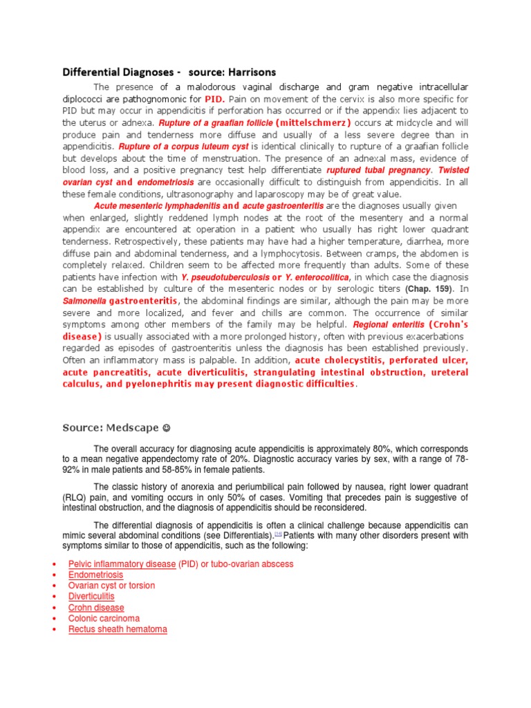 Differential Diagnoses AP | PDF | Clinical Medicine | Diseases And ...