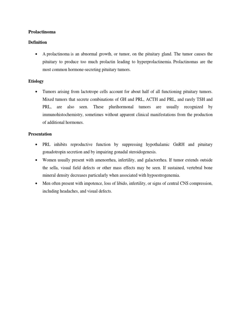 Prolactinoma: Key Facts for Patients | PDF