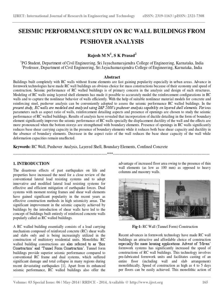Seismic Performance Study On RC Wall Buildings From Pushover Analysis ...
