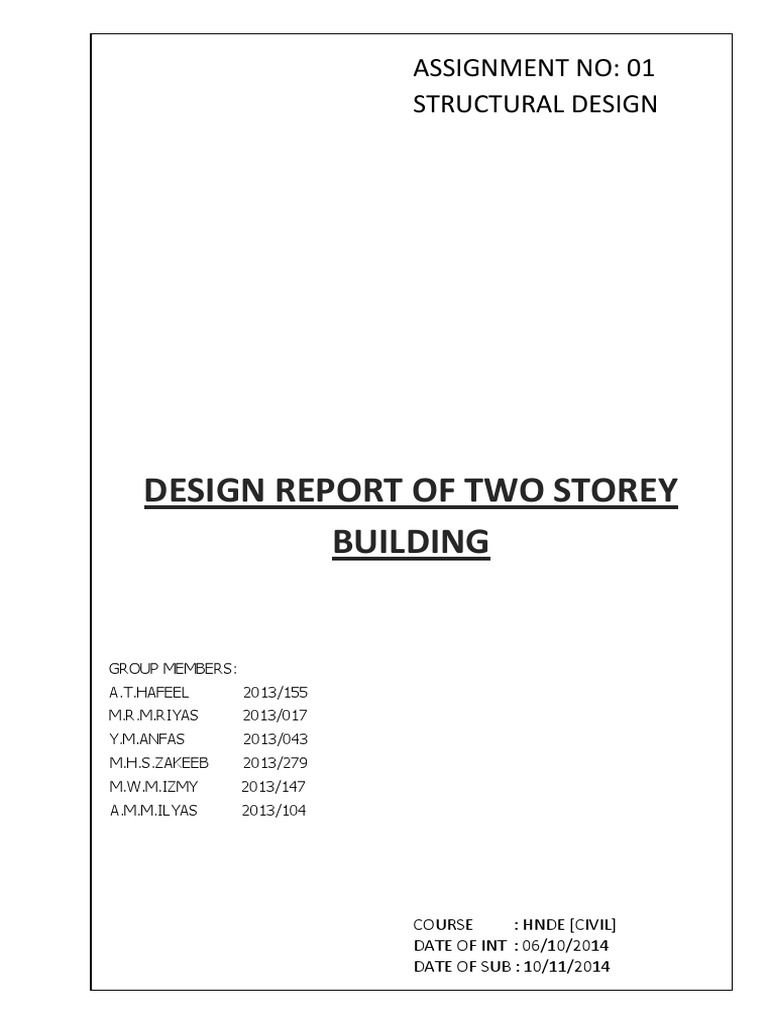 Two Storey Building Design Report | PDF