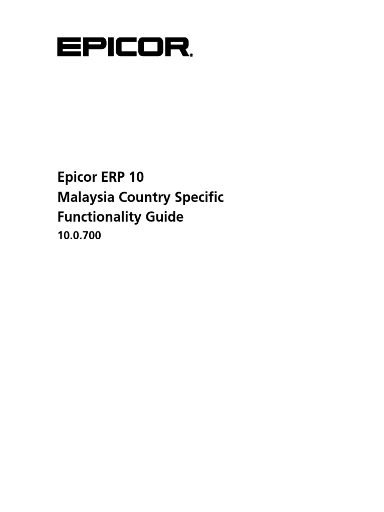 ... Array - epicor erp 10 malaysia country specific functionality guide 10  0 700 rh fr scribd