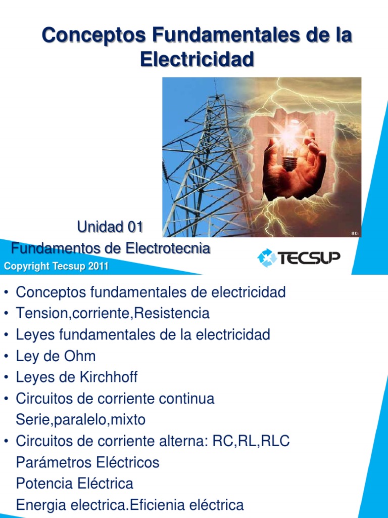 Conceptos basicos de electricidad TECSUP.pdf Corriente eléctrica