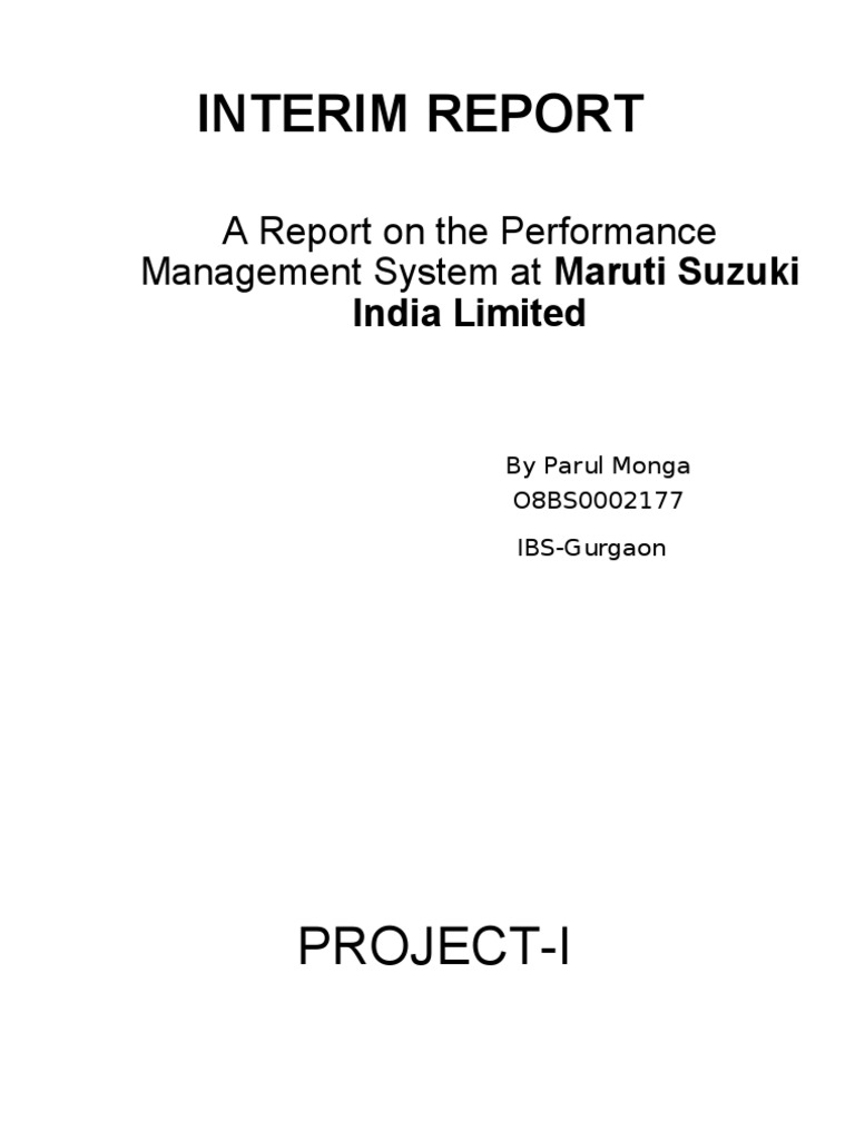 Maruti Suzuki Performance Management Report | PDF | Performance ...