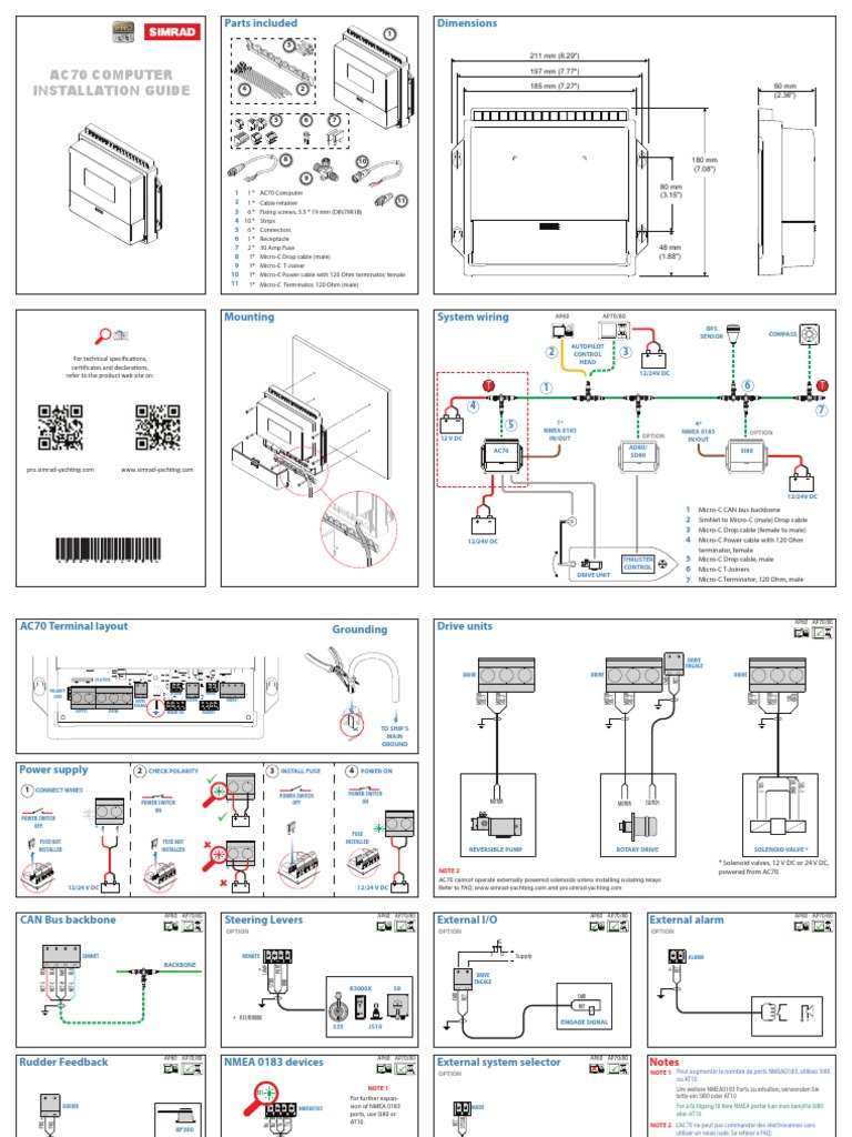 Autopilot System (AP7080_Installation Manual_Simrad) Electrical Connector Power Supply