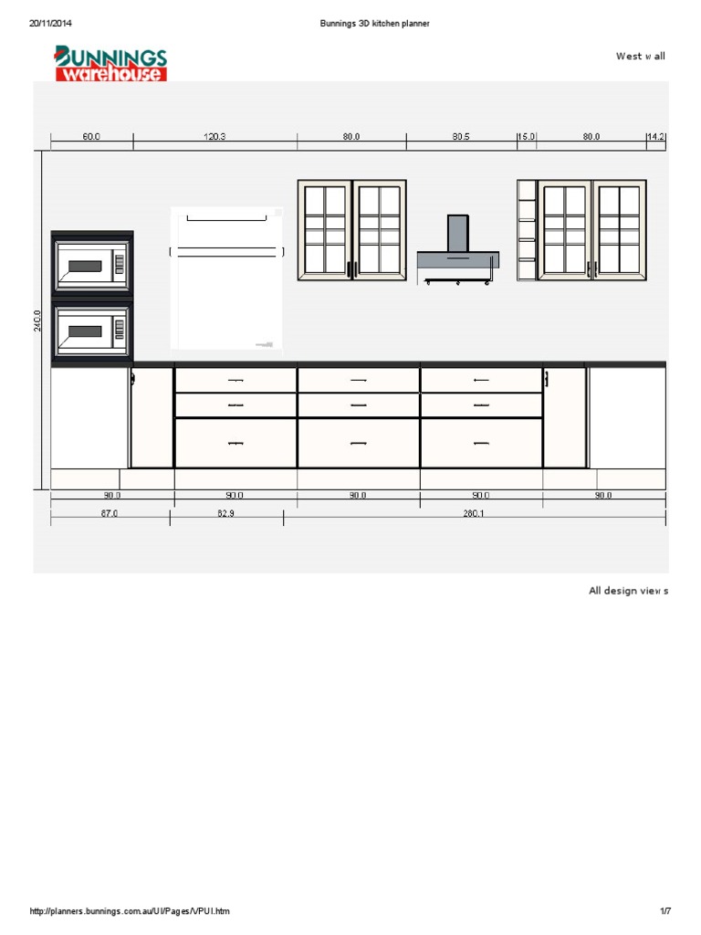 Bunnings 3D Kitchen Planner Home
