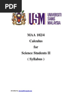 USM MAA 102 Syllabus