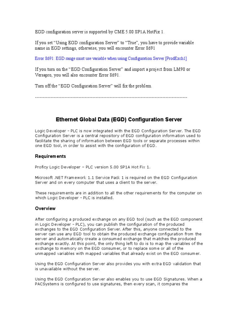 Using EGD Configuration Server in CME | PDF | Microsoft Windows ...