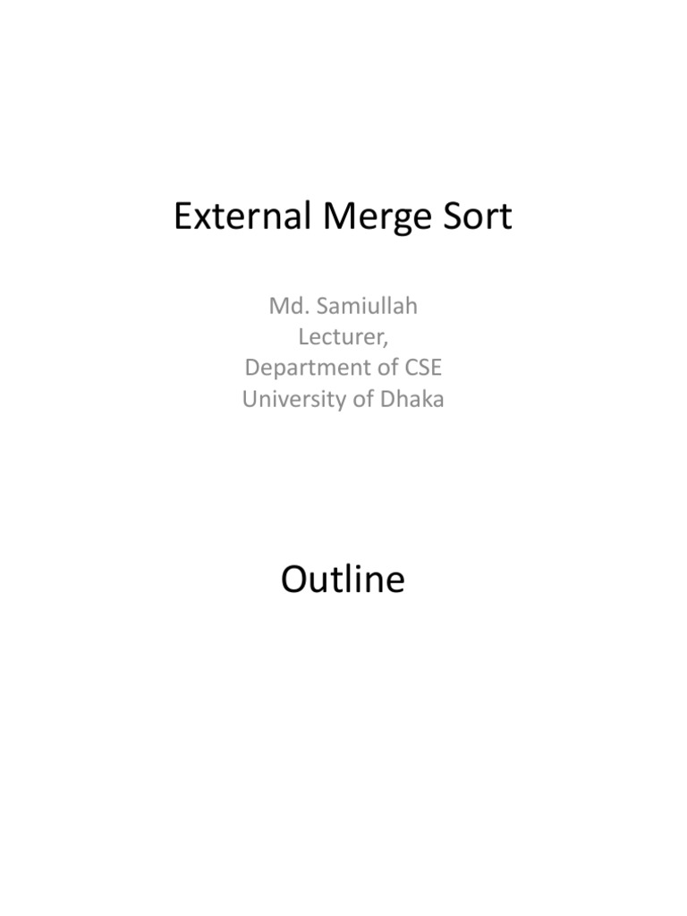 External Merge Sort | PDF | Data Buffer | Computer Data