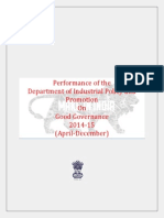 Performance of The Department of Industrial Policy and Promotion On Good Governance 2014-15 (April-December)