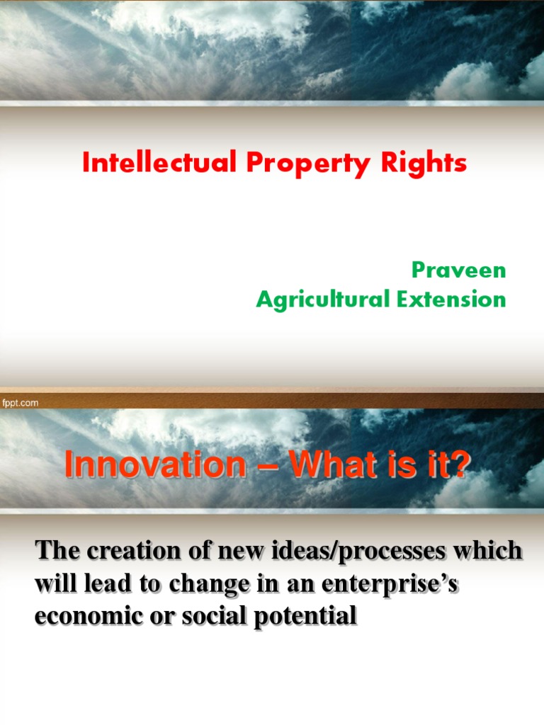 Intellectual Property Rights | PDF | Intellectual Property | World ...
