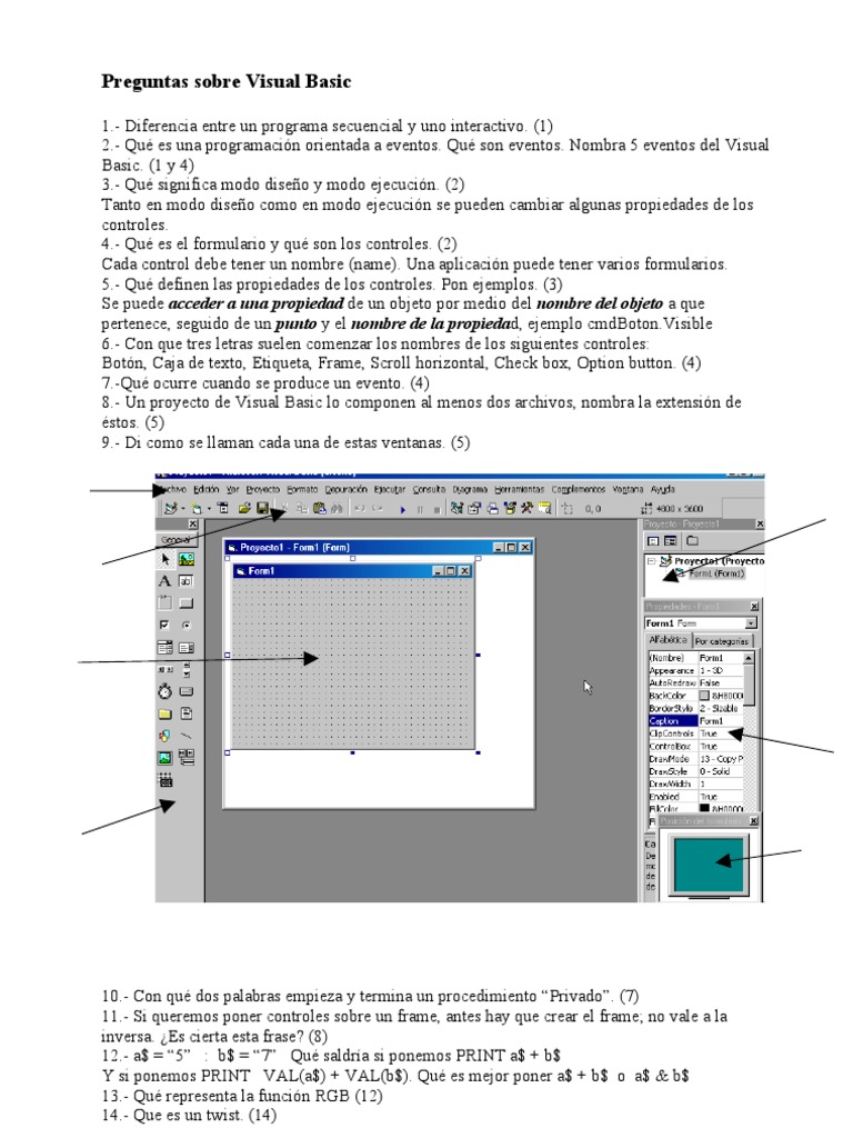Preguntas Sobre Visual Basic | Básico | Programa de computadora