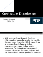 Curriculum Experiences