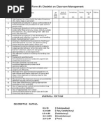 Appraisal Form... Checklist On Claasssroom Management