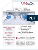 Tunnels Routiers Et Tranchées Couver Tes:: Les Solutions Chaussées Béton