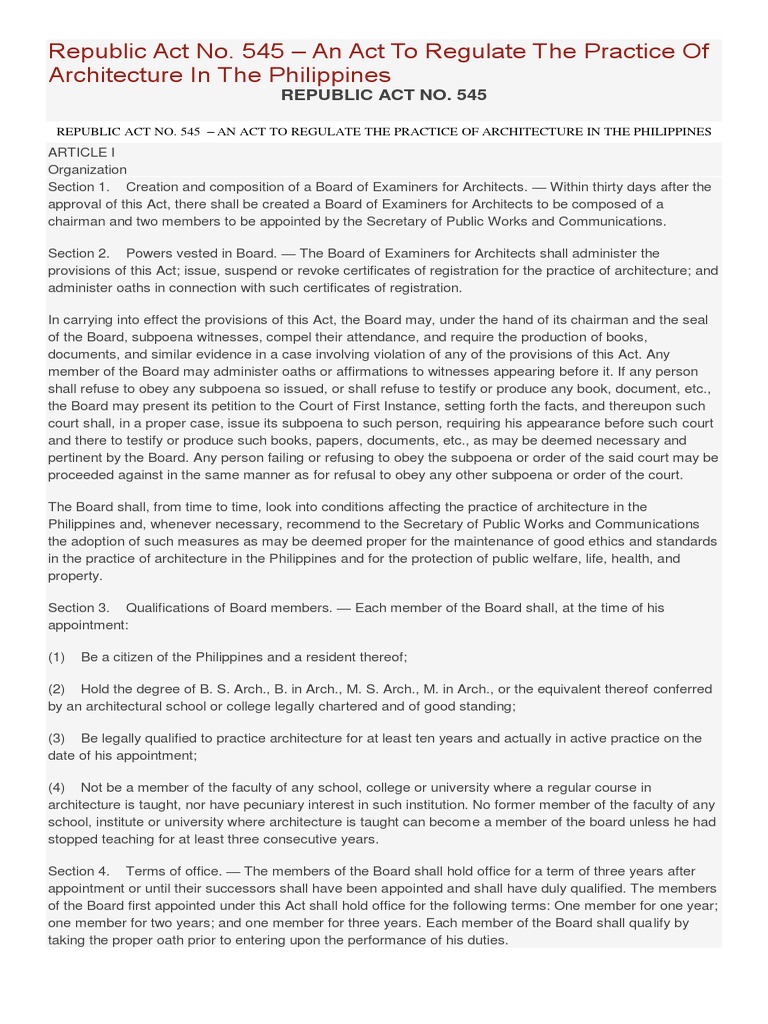 Regulating Architecture Practice in PH | PDF | Architect | Seal (Emblem)