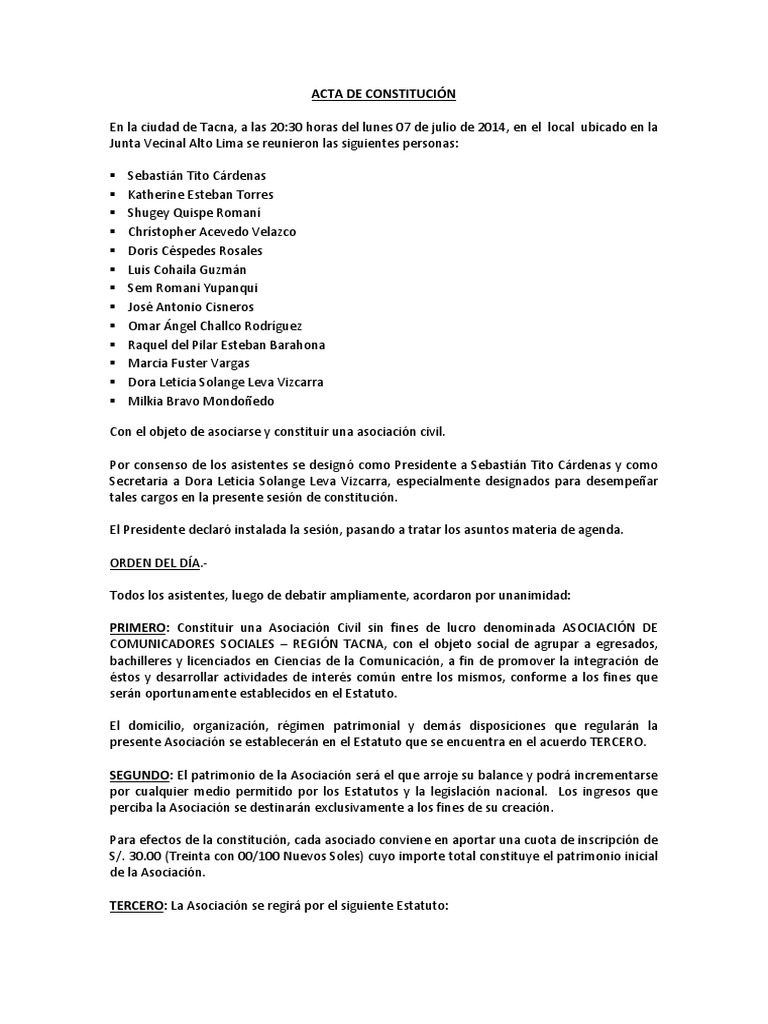 Acta de Constitución | PDF | Presidentes de los Estados Unidos ...