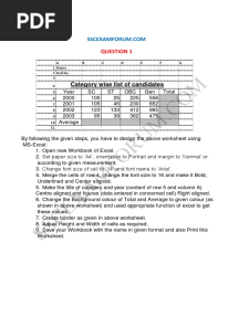 CPT Excel Practice Questions