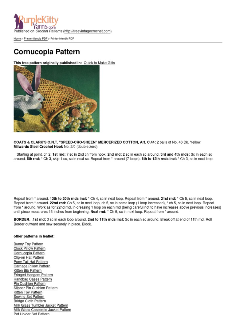 Cornucopia Pattern | PDF
