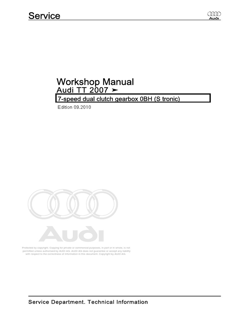Audi TT 2007 Workshop Manual | PDF | Manual Transmission