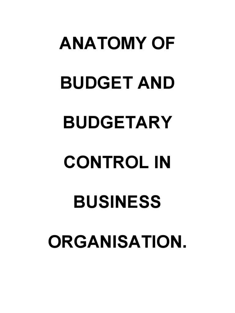 Anatomy of Budgetary Control in Business | PDF | Budget | Labour Economics