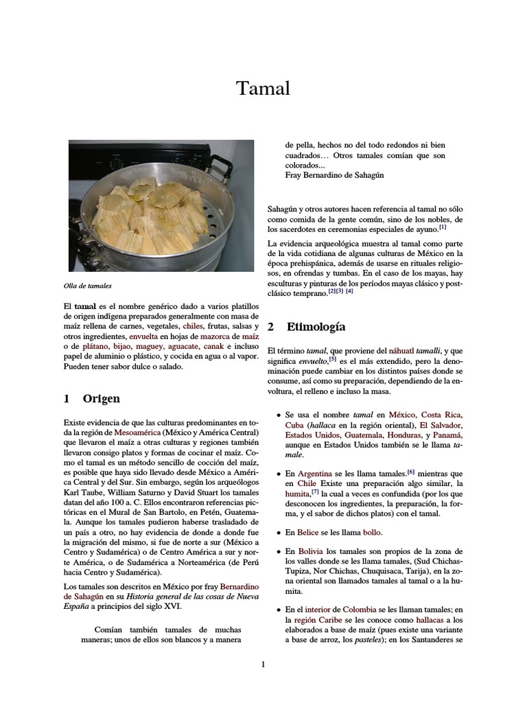 Tamal | PDF | Maíz | Cocina de las Americas