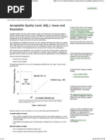 AQL vs LQL in Pharmaceutical Quality | PDF | Sampling (Statistics) | Risk
