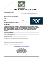Credit Card Authorization Form 