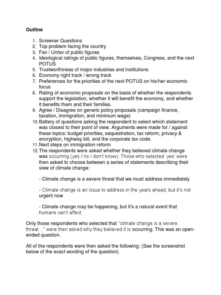 Public Opinion Survey on Key Issues | PDF
