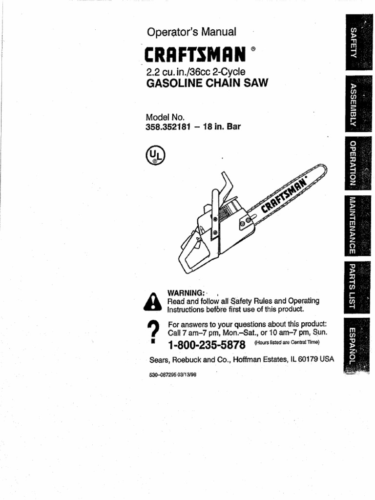 358 352180 Cs Manual Carburetor Gasoline