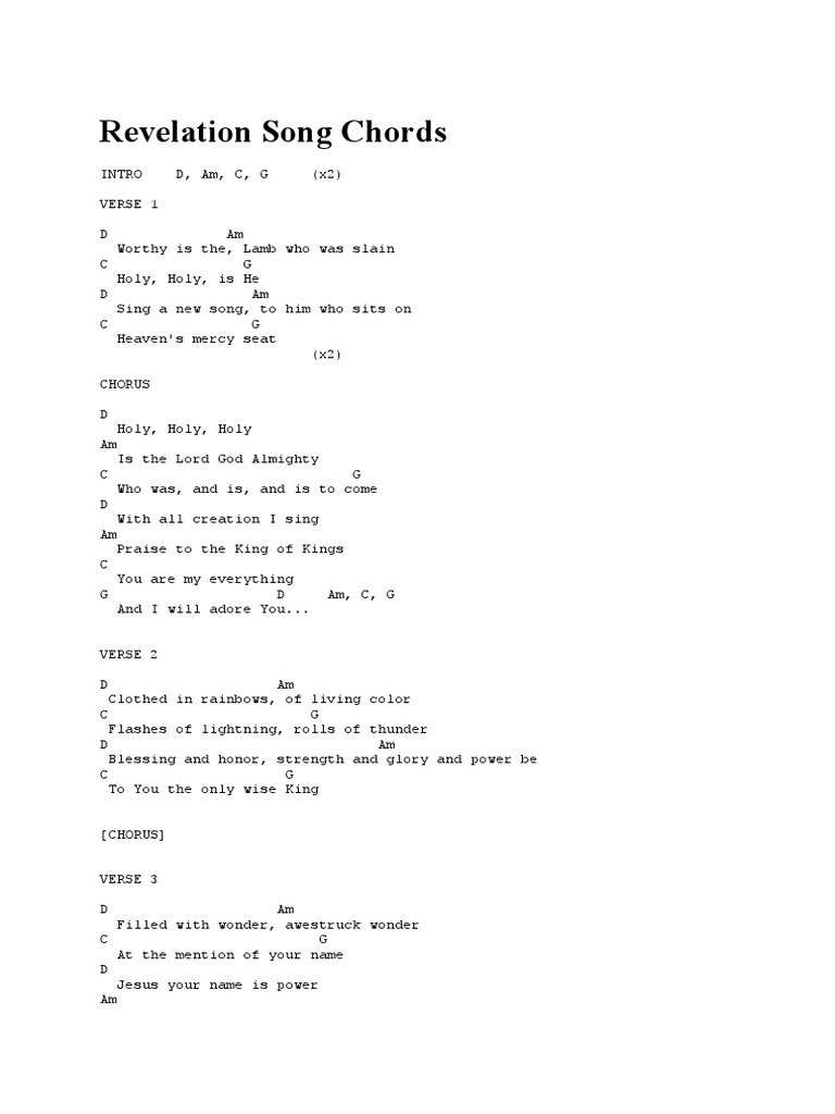 Revelation Song Chords PDF