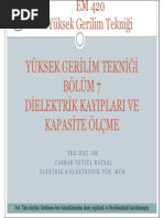 Yüksek Gerilim Tekniği - Erciyes Üniversitesi - Dielektrik Kayıplar Ve Kapasite Ölçümü