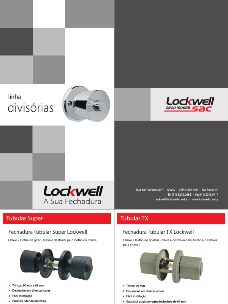 Fechaduras e Dobradiças Lockwell | PDF | Parafuso | Metais