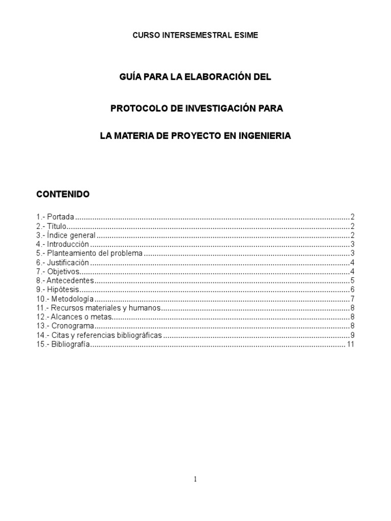 Guia para La Elaboracion de Protocolo de Investigacion de Proyecto de ...