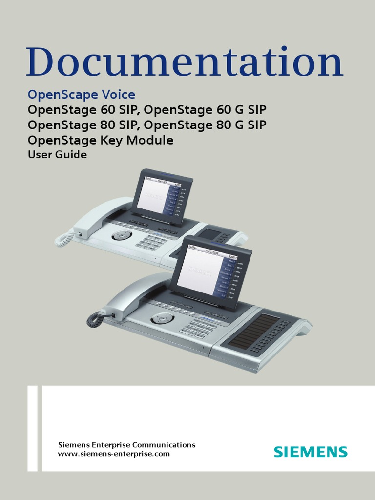 Siemens OpenStage 60-80 User Manual | Telephone | Network Switch