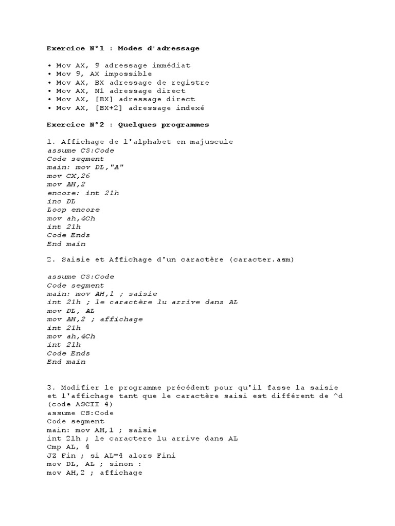Correction TD 4 PDF | PDF | Code (information) | Informatique