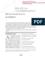 LA TEORÍA EN LA historia empresarial. Alan Roberts