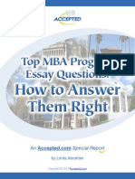 MBA Essay Questions
