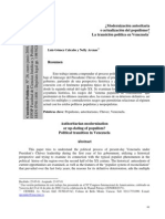 ¿Modernización Autoritaria o Actualizacion Del Populismo en Venezuela