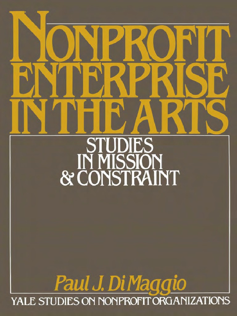 Nonprofit Enterprise in The Arts