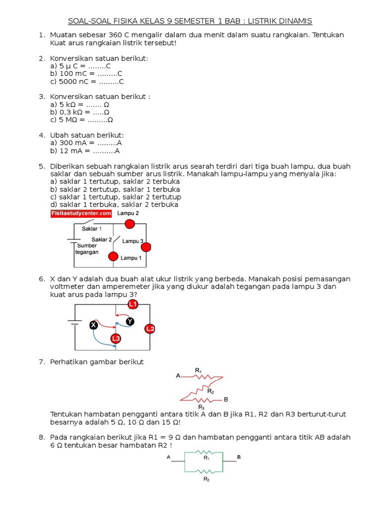 Soal Listrik Dinamis Kelas 9 | PDF